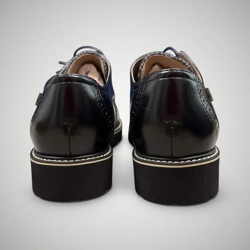 Islander Men's Harris Classic Brogues Black Leather Tweed Sz US 12 / UK 10 ~NIB